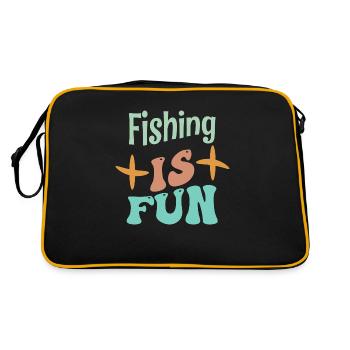 Fishing in Fun - Retro Tasche - Schwarz/Gold - Hinten