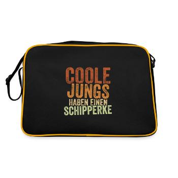 Schipperke - Retro Tasche - Schwarz/Gold - Hinten