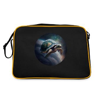 Mutter Erde schwebt langsam durch das Universum - Retro Tasche - Schwarz/Gold - Hinten