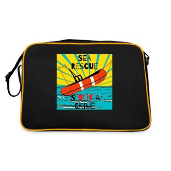 Sea rescue is not a crime - Retro Bag - black/gold - Back