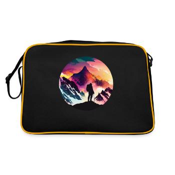 Hiking with a stunning view - Retro Tasche - Schwarz/Gold - Hinten