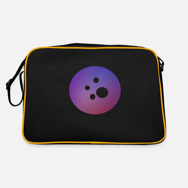 Galaxy button - Retro Tasche - Schwarz/Gold
