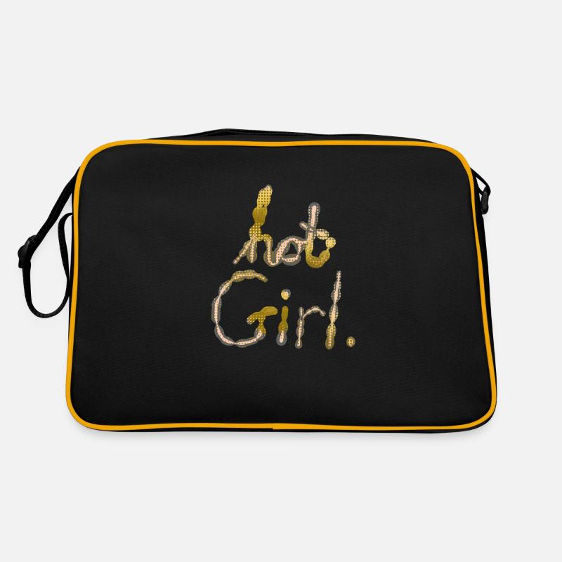 HEISSES MÄDCHEN - Retro Tasche - Schwarz/Gold