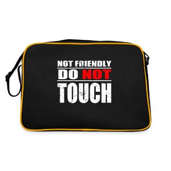 Not Friendly Do Not Touch Funny - Retro Bag - black/gold - Back