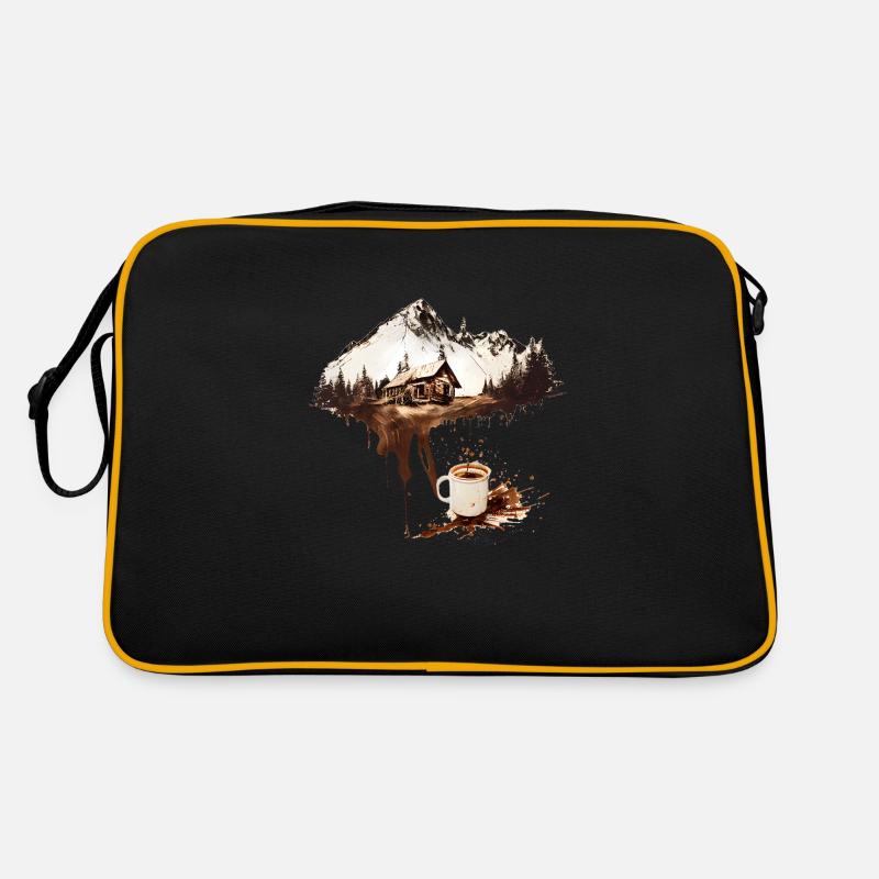 Éclaboussure de café - Sac Retro - noir/or