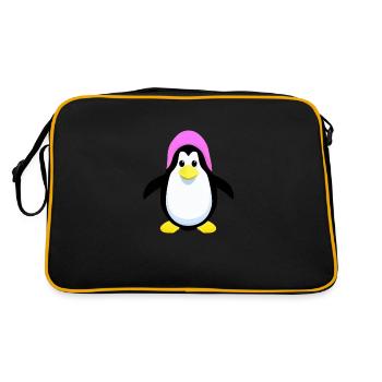 Penguin Cartoon Cute Pengu Animal Funny Comic 2 - Sac Retro - noir/or - Dos