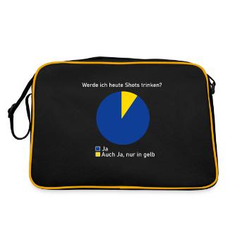 Shots trinken Alkohol Geschenk Geschenkidee Kurze - Retro Tasche - Schwarz/Gold - Hinten