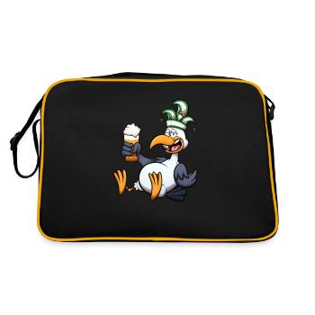 Mouette de carnaval hollandais avec bière - Sac Retro - noir/or - Dos