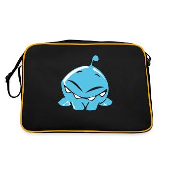 kleines Tropfen Monster - Retro Tasche - Schwarz/Gold - Hinten