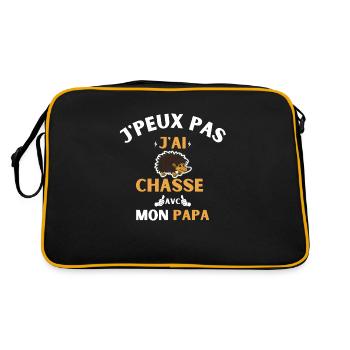 j peux pas j ai chasse avec mon papa - Sac Retro - noir/or - Dos