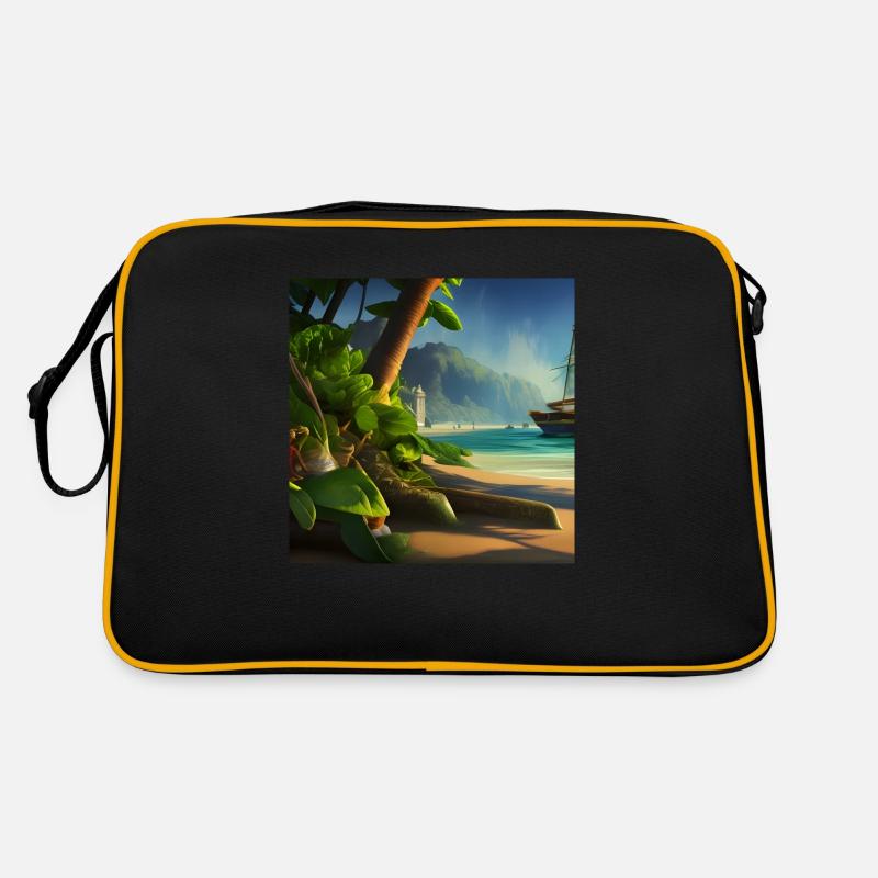 Boot und Palme Retro Tasche