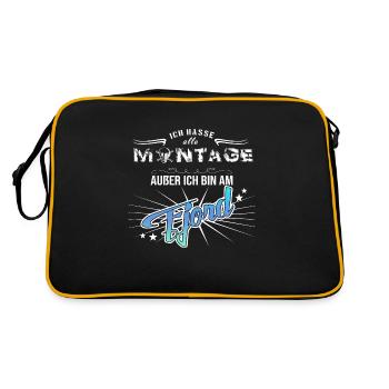 Fjord Montag - Retro Tasche - Schwarz/Gold - Hinten
