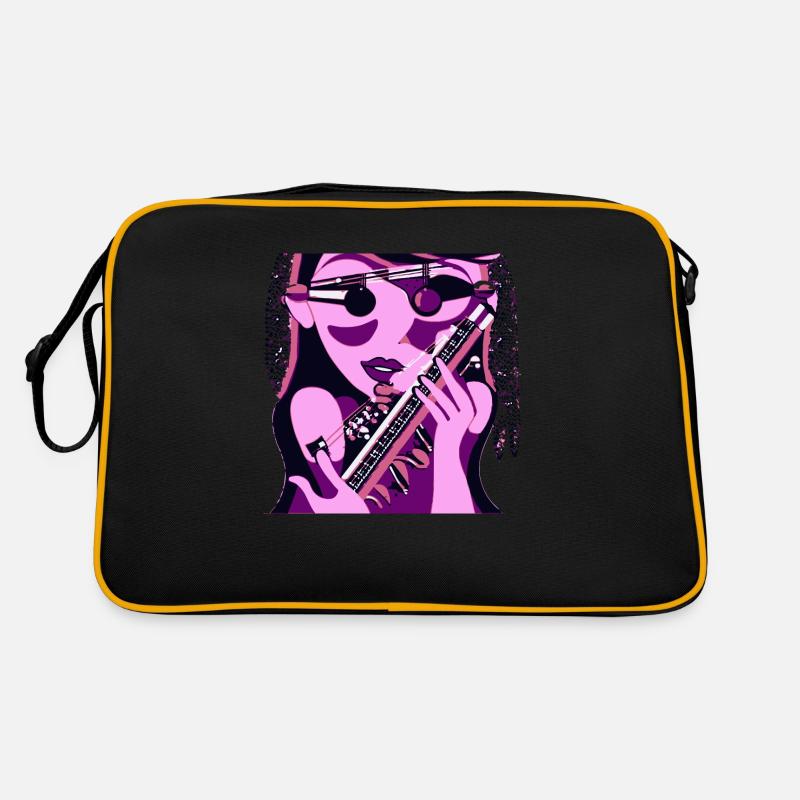 Musik-Mädchen Retro Tasche