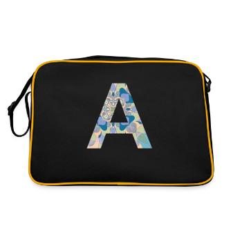Letter A in mandala - Retro Bag - black/gold - Back