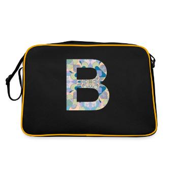 Letter B in mandala - Retro Bag - black/gold - Back