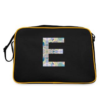 Letter E in mandala - Retro Bag - black/gold - Back