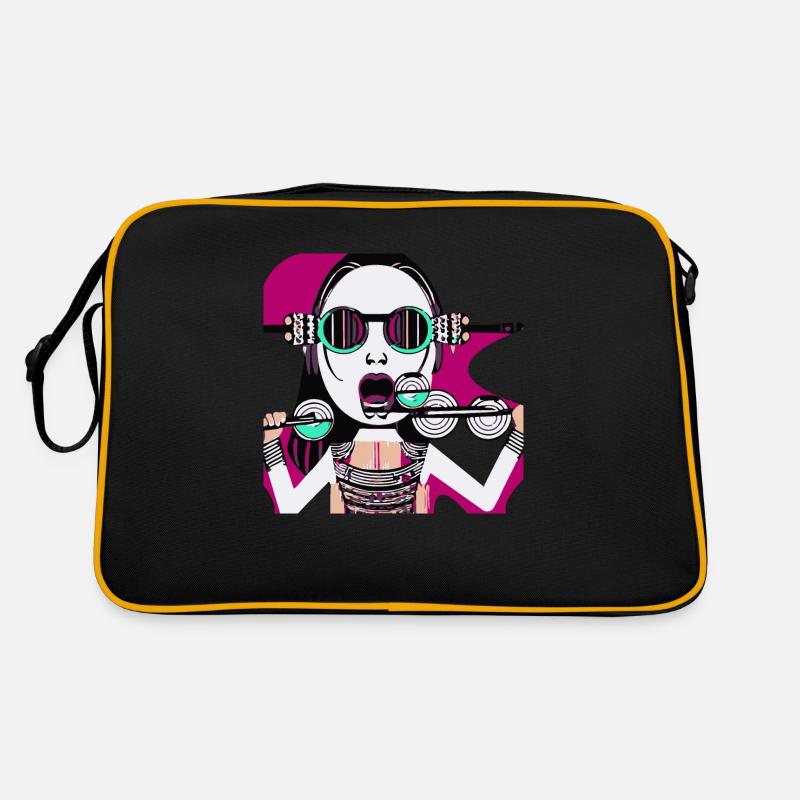 Musik Mädchen Retro Tasche