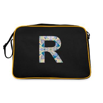 Letter R in mandala - Retro Bag - black/gold - Back