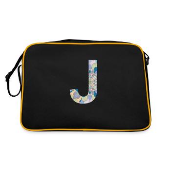 Letter J in mandala, ideal for displaying the first - Retro Bag - black/gold - Back
