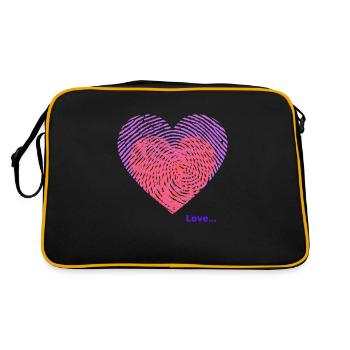 Cœur - Empreintes digitales - Sac Retro - noir/or - Dos