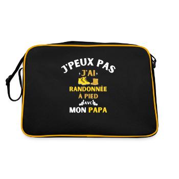 J'Peux Pas J'Ai Randonnée à pied avec mon papa - Sac Retro - noir/or - Dos