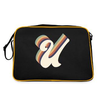 letter u - Retro Bag - black/gold - Back