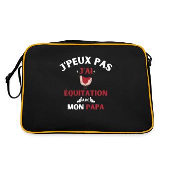 J Peux Pas J Ai équitation avec mon papa - Sac Retro - noir/or - Dos