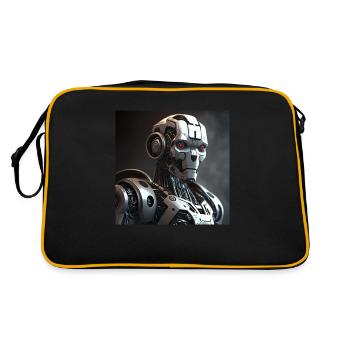 Robot cyborg yeux rouge - Sac Retro - noir/or - Dos
