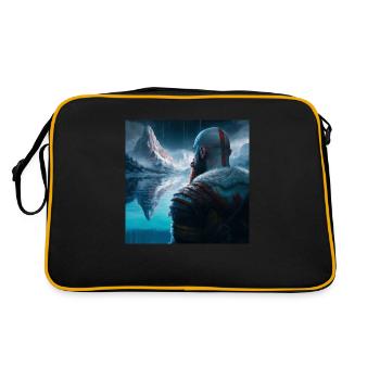 Kratos in front of the mountains - Retro Bag - black/gold - Back