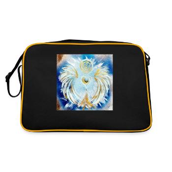 Herzengel Reichtums Bewusstsein - Retro Tasche - Schwarz/Gold - Hinten