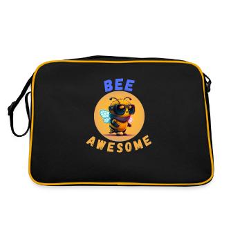 Biene genial - Retro Tasche - Schwarz/Gold - Hinten
