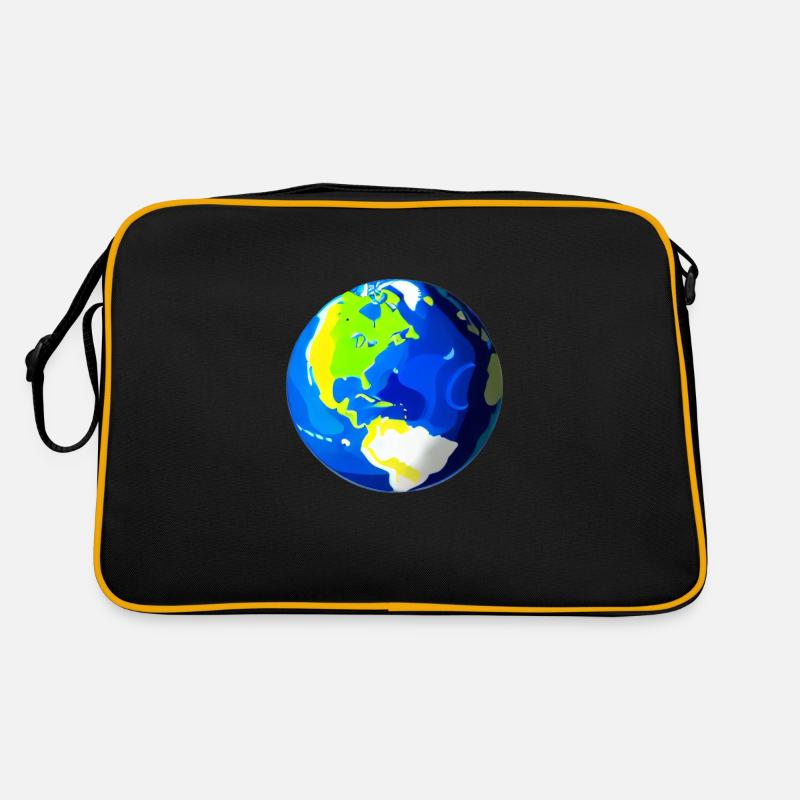 Mignon dessin animé représentation de la planète Terre 2 Sac Retro