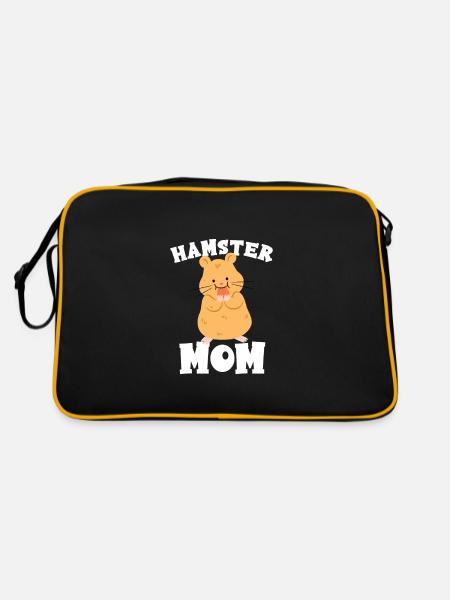 Hamster Mom - Retro Bag - black/gold - Back
