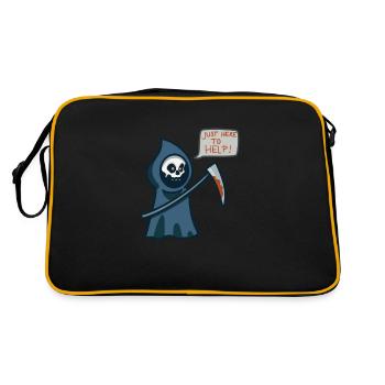 JUST HERE TO HELP - Retro Bag - black/gold - Back