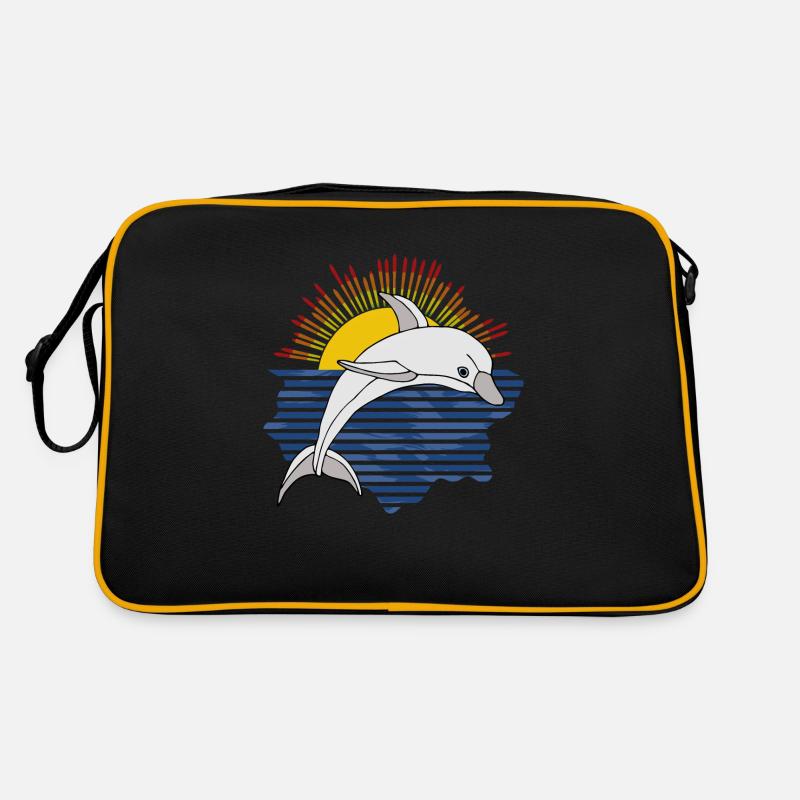 Delfin - Retro Tasche - Schwarz/Gold
