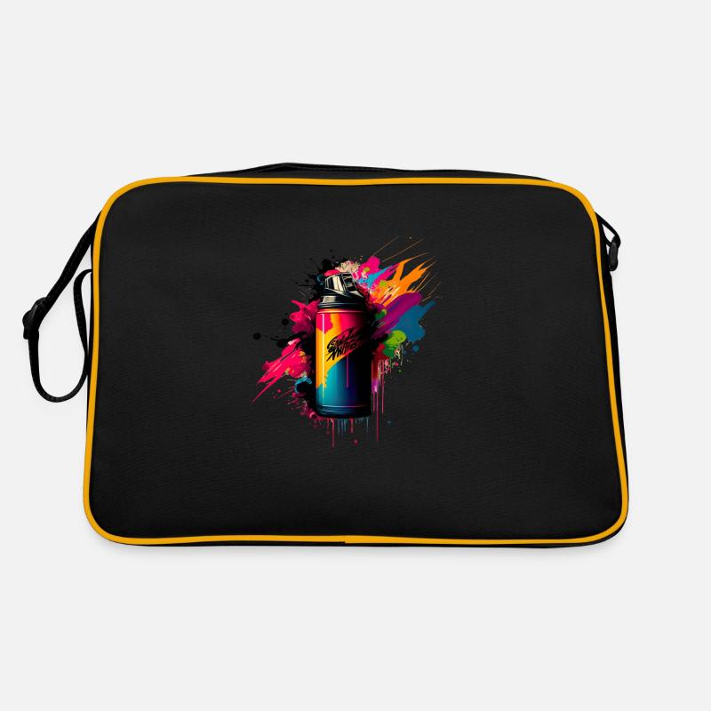 Graffiti - Retro Tasche - Schwarz/Gold
