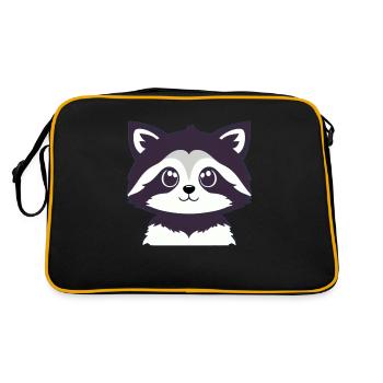 Ratons laveurs Mignon Cartoon Raccoon 28 - Sac Retro - noir/or - Dos