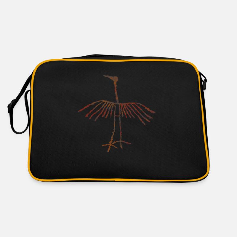 Kranich - Retro Tasche - Schwarz/Gold