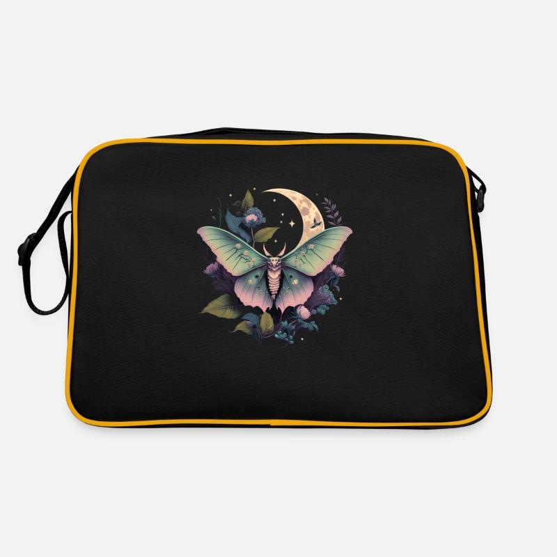 Mitternachtsmotte - Retro Tasche - Schwarz/Gold