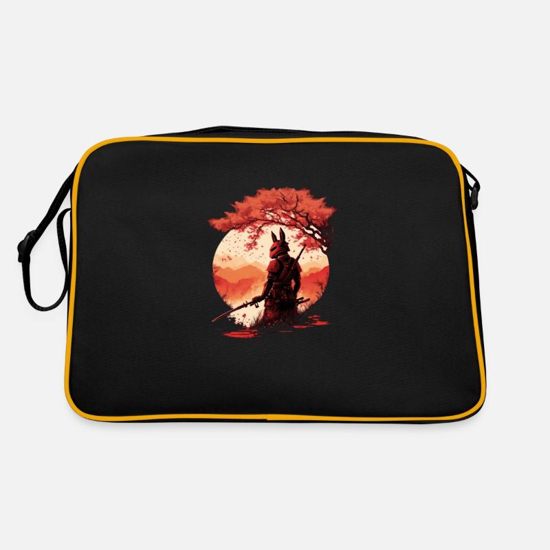 Samurai Warrior - Sakura Tree Digital Art Sac Retro