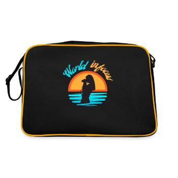 world in focus - Sac Retro - noir/or - Dos