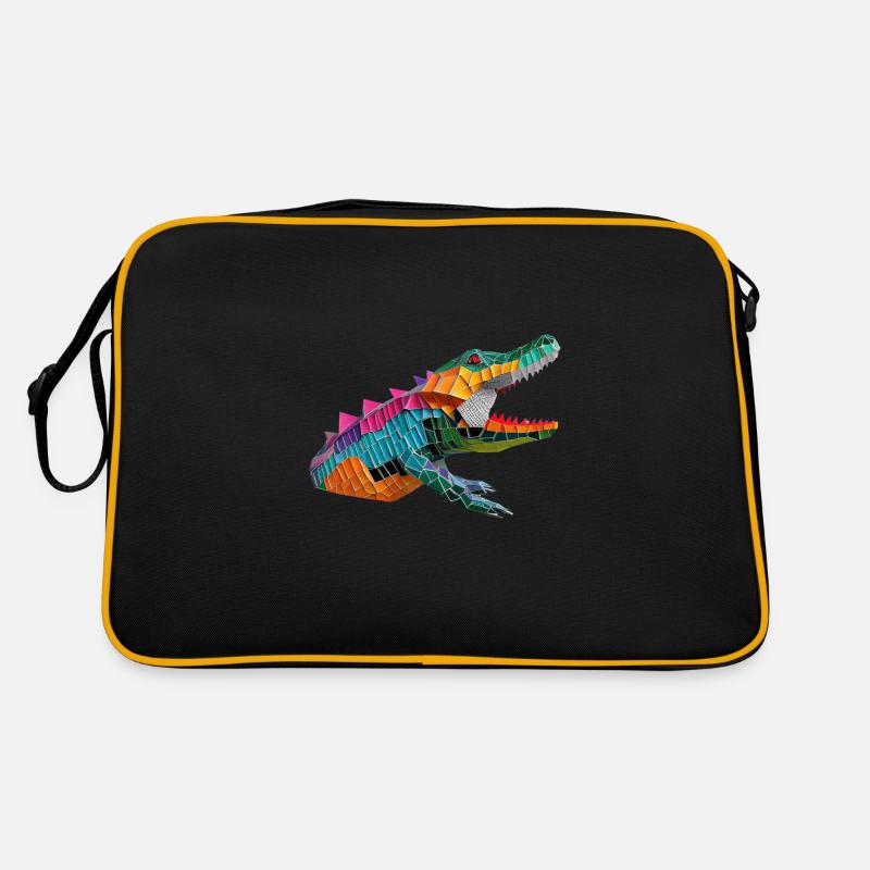 Conception de crocodile en origami - Sac Retro - noir/or