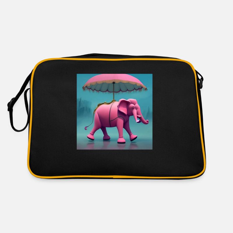 help_for_elephants_07 - Retro Tasche - Schwarz/Gold