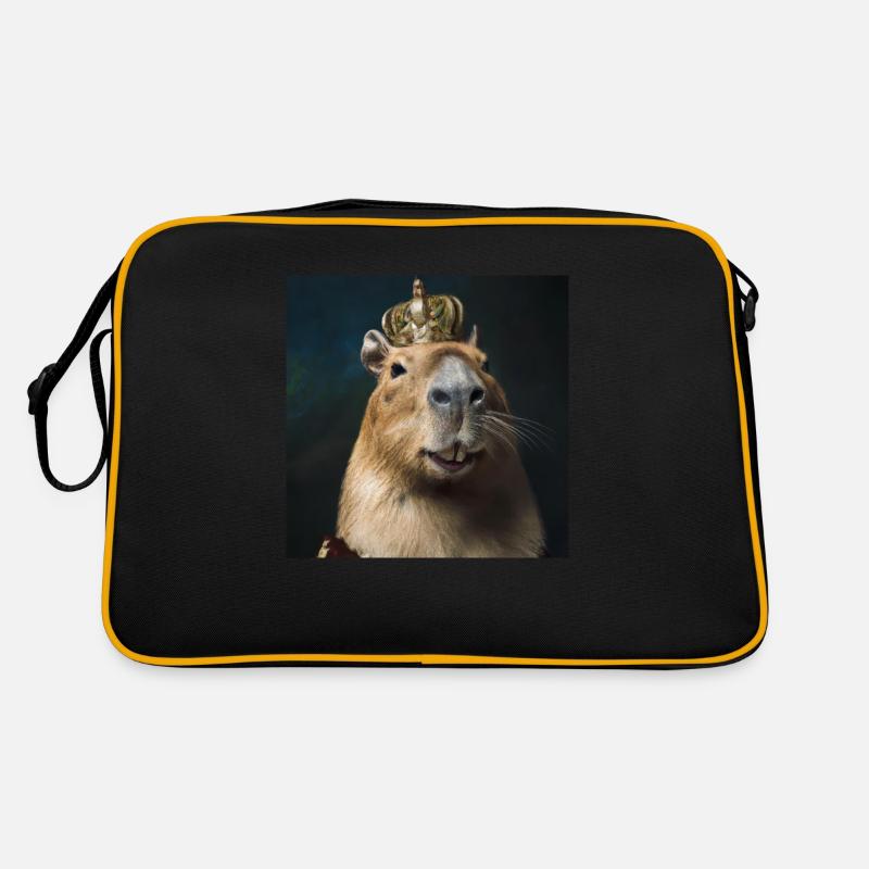 Capybara mit Krone Retro Tasche