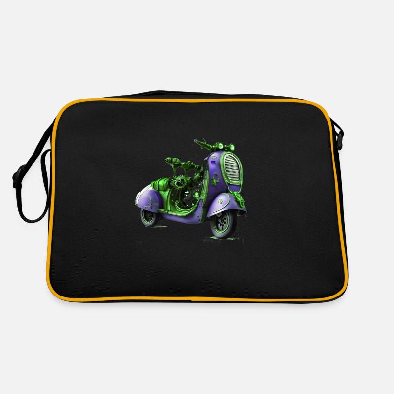 Roller_01 - Retro Tasche - Schwarz/Gold