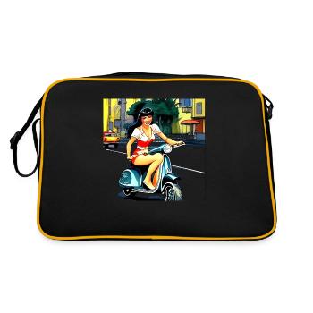 Roller - Retro Tasche - Schwarz/Gold - Hinten