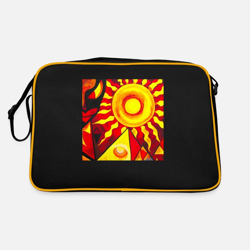 Alien besucht die Pyramiden - Retro Tasche - Schwarz/Gold