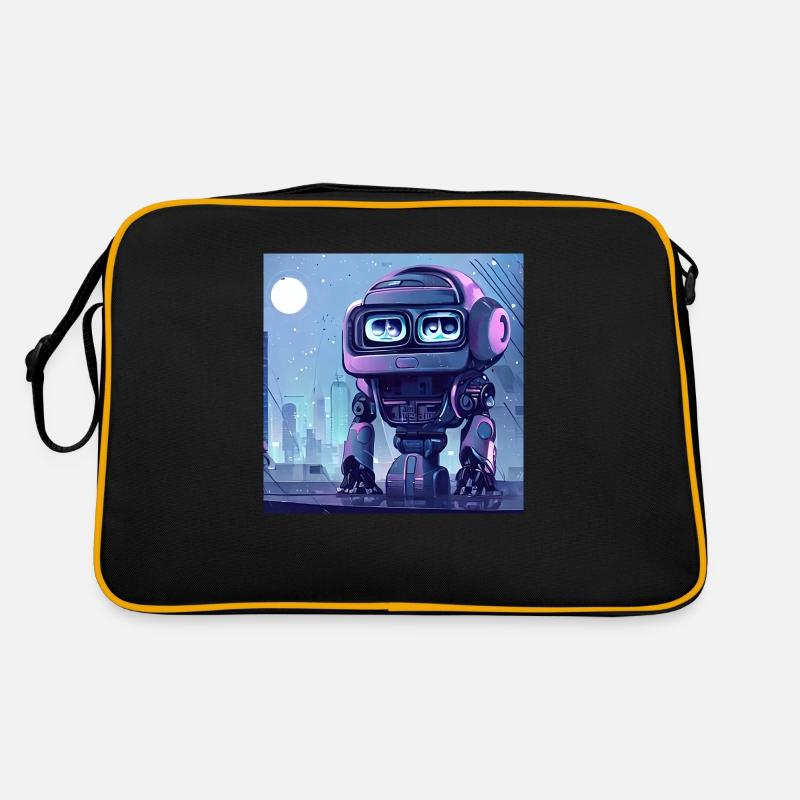 Des robots violets au clair de lune Sac Retro