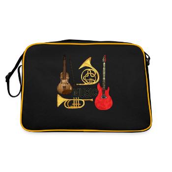 Musikinstrumente - Retro Tasche - Schwarz/Gold - Hinten