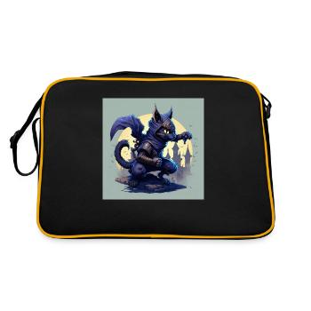 Ninja Cat - Retro Bag - black/gold - Back